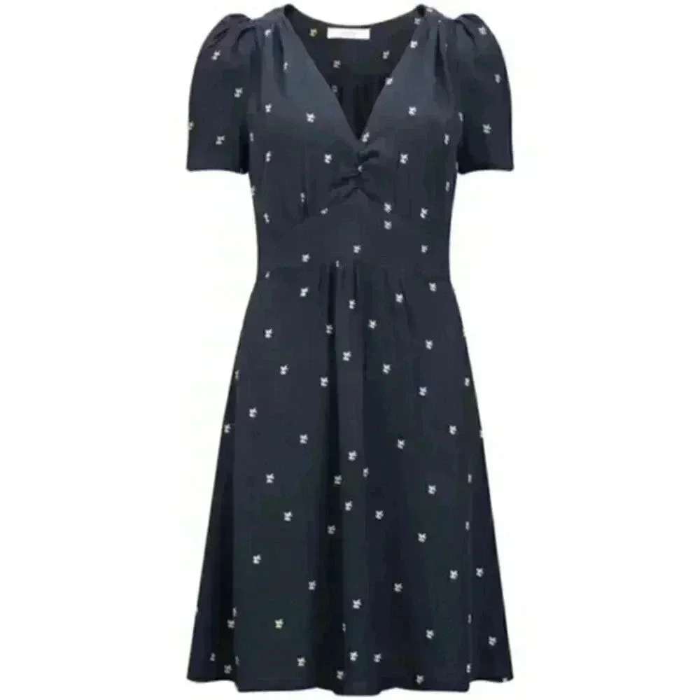 Sessun Babydoll Dress Women Small Floral Romantic Blue Lightweight - Picture 3 of 13